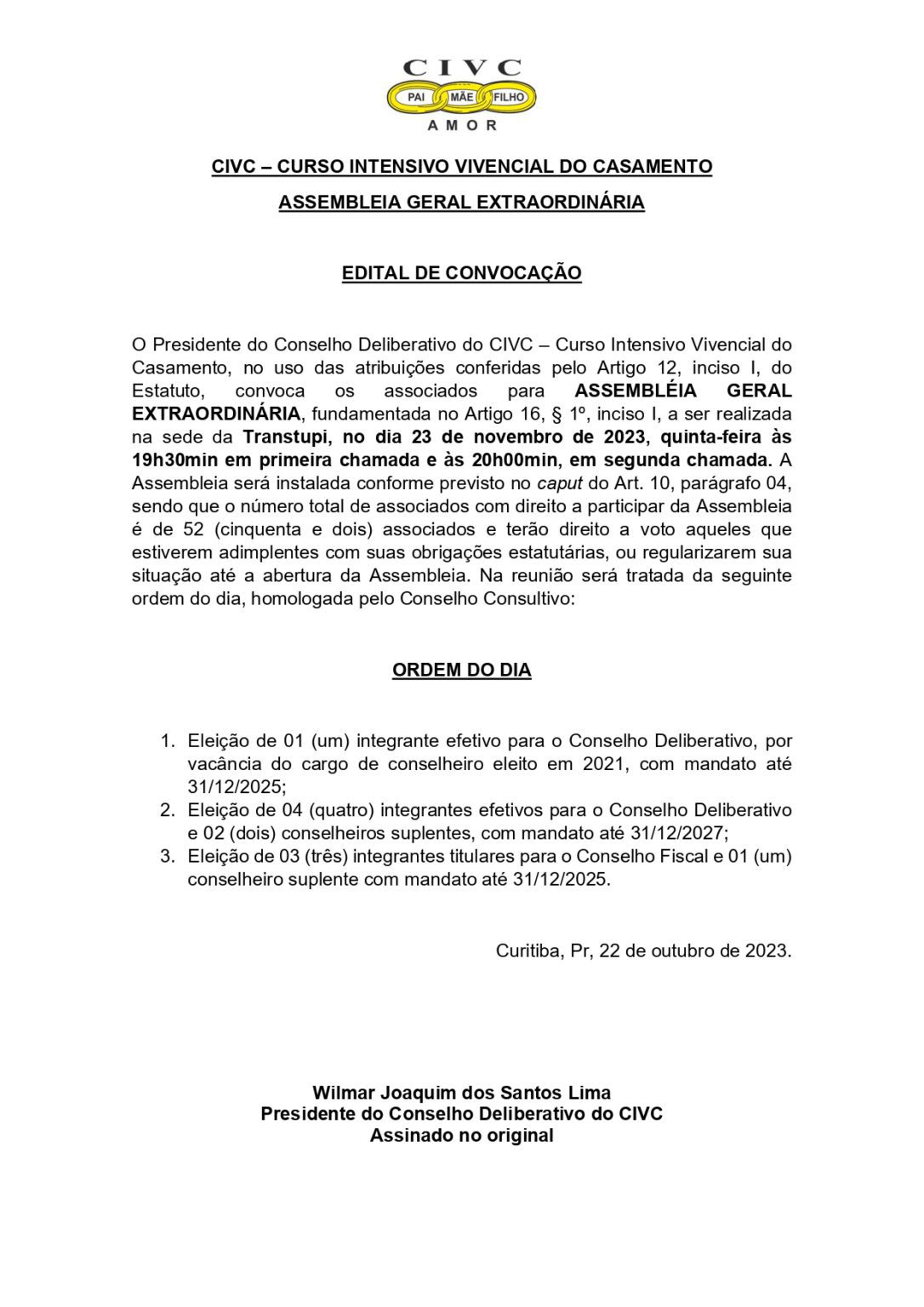 Convocação: assembleia próxima quinta (23) delibera sobre pautas